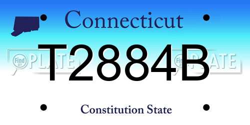 T2884B Connecticut License Plate