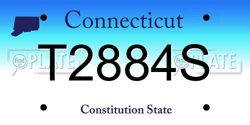 T2884S Connecticut License Plate