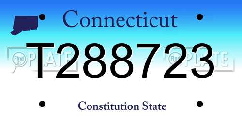 T288723 Connecticut License Plate