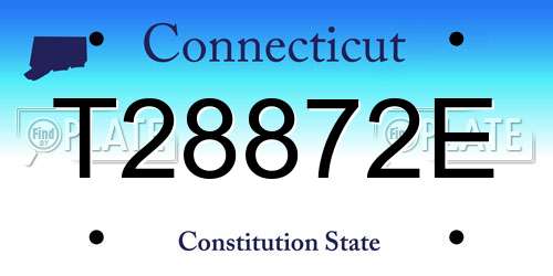 T28872E Connecticut License Plate