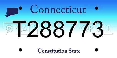 T288773 Connecticut License Plate