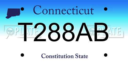 T288AB Connecticut License Plate