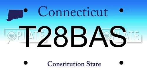 T28BAS Connecticut License Plate