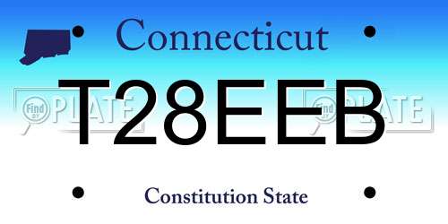 T28EEB Connecticut License Plate