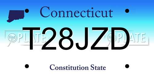 T28JZD Connecticut License Plate
