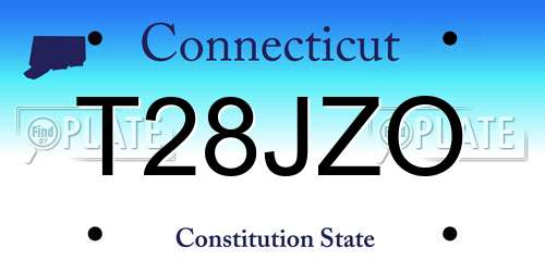 T28JZO Connecticut License Plate