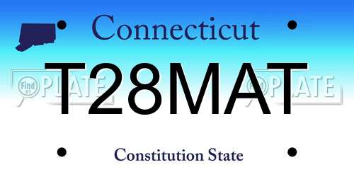 T28MAT Connecticut License Plate