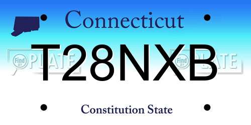 T28NXB Connecticut License Plate