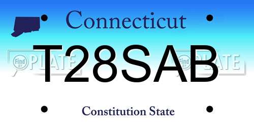 T28SAB Connecticut License Plate