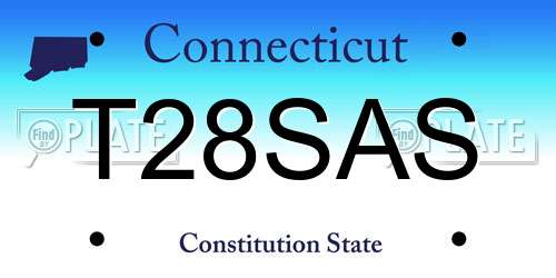 T28SAS Connecticut License Plate