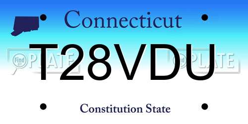 T28VDU Connecticut License Plate