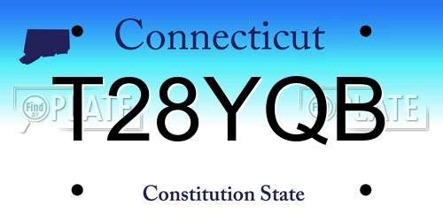 T28YQB Connecticut License Plate