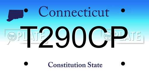 T290CP Connecticut License Plate