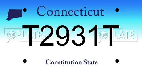 T2931T Connecticut License Plate