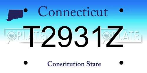 T2931Z Connecticut License Plate