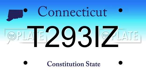 T293IZ Connecticut License Plate