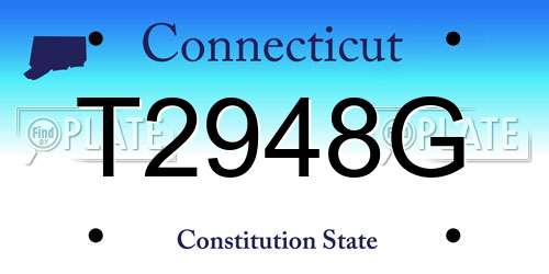 T2948G Connecticut License Plate