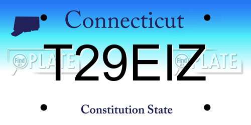 T29EIZ Connecticut License Plate