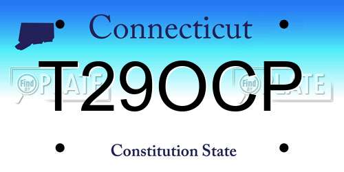 T29OCP Connecticut License Plate