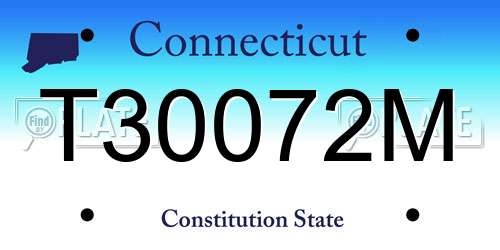 T30072M Connecticut License Plate