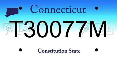 T30077M Connecticut License Plate