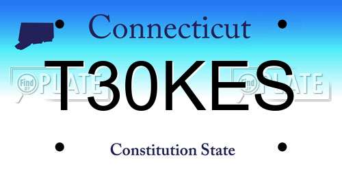T30KES Connecticut License Plate