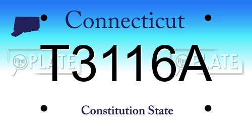 T3116A Connecticut License Plate