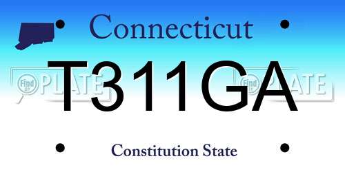T311GA Connecticut License Plate