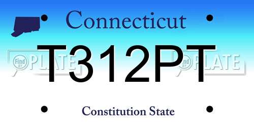 T312PT Connecticut License Plate