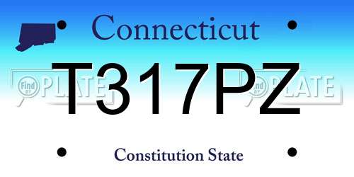 T317PZ Connecticut License Plate