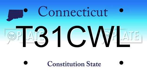T31CWL Connecticut License Plate