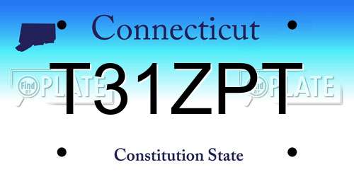 T31ZPT Connecticut License Plate
