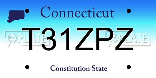 T31ZPZ Connecticut License Plate