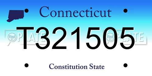 T321505 Connecticut License Plate