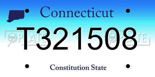 T321508 Connecticut License Plate