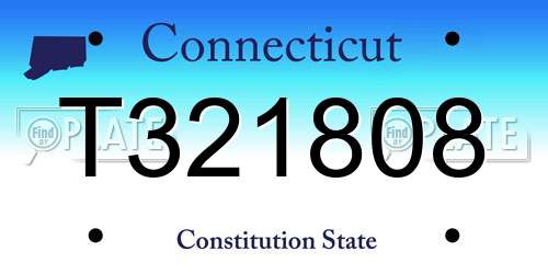 T321808 Connecticut License Plate