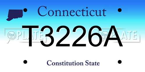 T3226A Connecticut License Plate