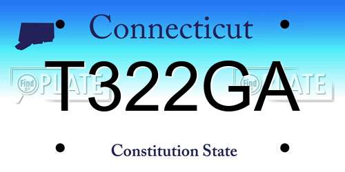 T322GA Connecticut License Plate