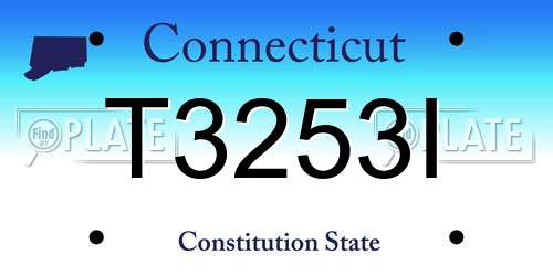 T3253I Connecticut License Plate