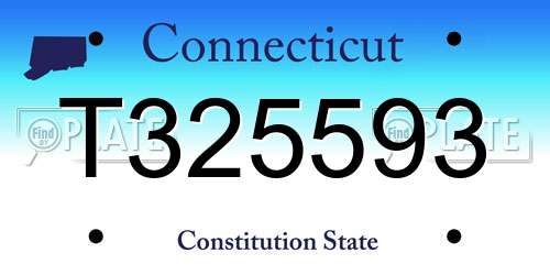 T325593 Connecticut License Plate