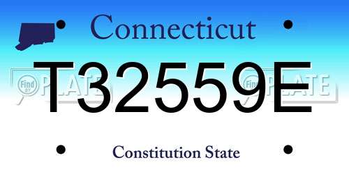 T32559E Connecticut License Plate