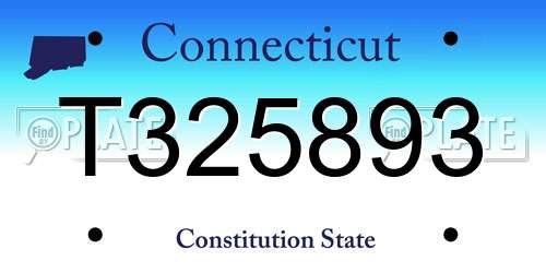 T325893 Connecticut License Plate