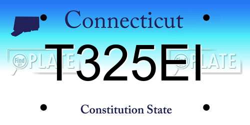 T325EI Connecticut License Plate