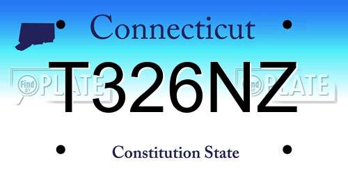T326NZ Connecticut License Plate