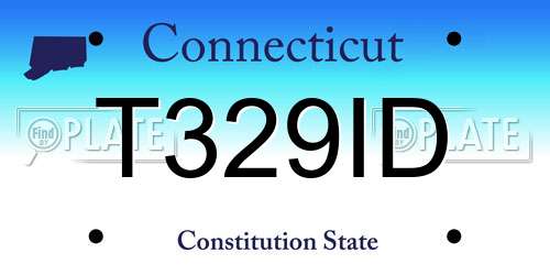 T329ID Connecticut License Plate