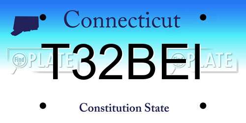 T32BEI Connecticut License Plate
