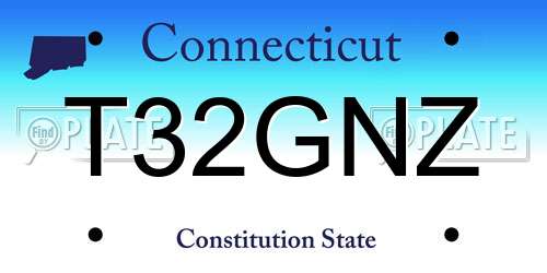 T32GNZ Connecticut License Plate