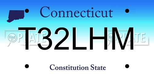 T32LHM Connecticut License Plate
