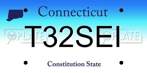 T32SEI Connecticut License Plate