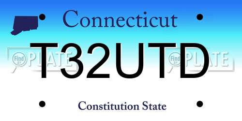 T32UTD Connecticut License Plate